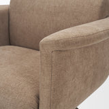 Oskar Chocolate Fabric w/ Brown Wood Base Swivel Accent Chair from Mercana - Luna Furniture