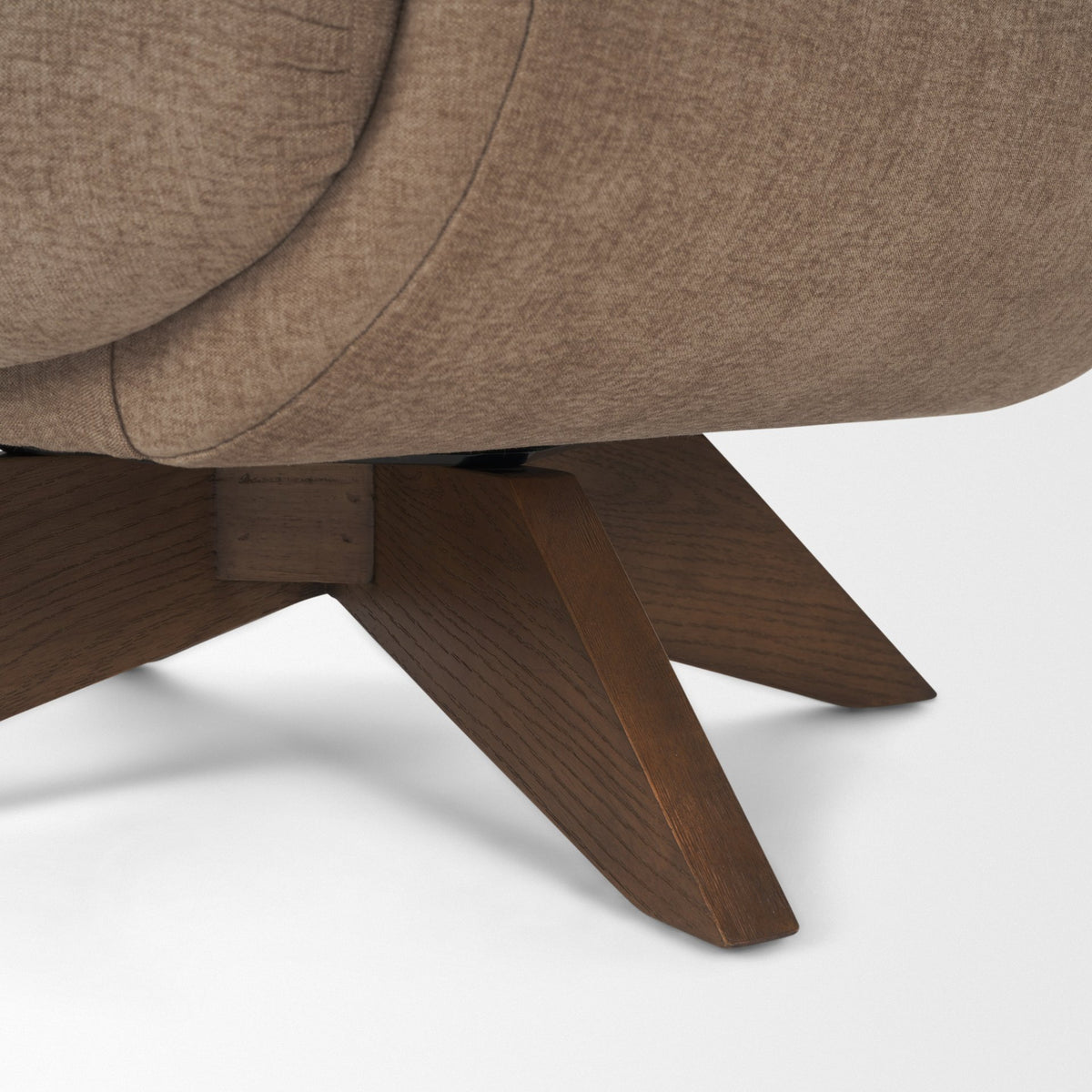 Oskar Chocolate Fabric w/ Brown Wood Base Swivel Accent Chair from Mercana - Luna Furniture