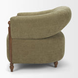 Margaux Olive Fabric Open Back Barrel Accent Chair from Mercana - Luna Furniture