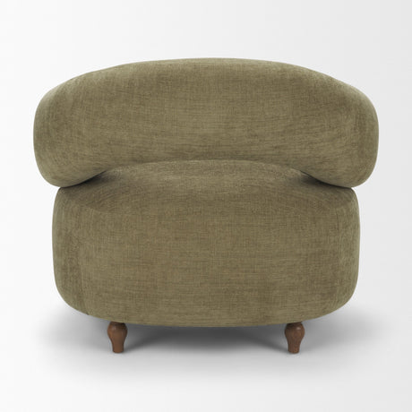 Margaux Olive Fabric Open Back Barrel Accent Chair from Mercana - Luna Furniture