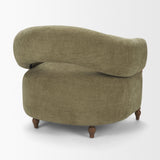 Margaux Olive Fabric Open Back Barrel Accent Chair from Mercana - Luna Furniture