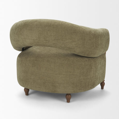 Margaux Olive Fabric Open Back Barrel Accent Chair from Mercana - Luna Furniture