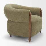 Margaux Olive Fabric Open Back Barrel Accent Chair from Mercana - Luna Furniture