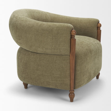 Margaux Olive Fabric Open Back Barrel Accent Chair from Mercana - Luna Furniture