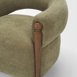 Margaux Olive Fabric Open Back Barrel Accent Chair from Mercana - Luna Furniture