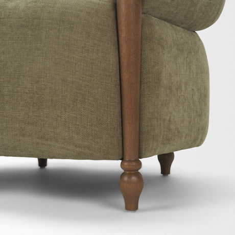 Margaux Olive Fabric Open Back Barrel Accent Chair from Mercana - Luna Furniture