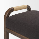 Freya Upholstered Bench | Charcoal Fabric | Brown Wood Frame from Mercana - Luna Furniture