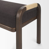 Freya Upholstered Bench | Charcoal Fabric | Brown Wood Frame from Mercana - Luna Furniture