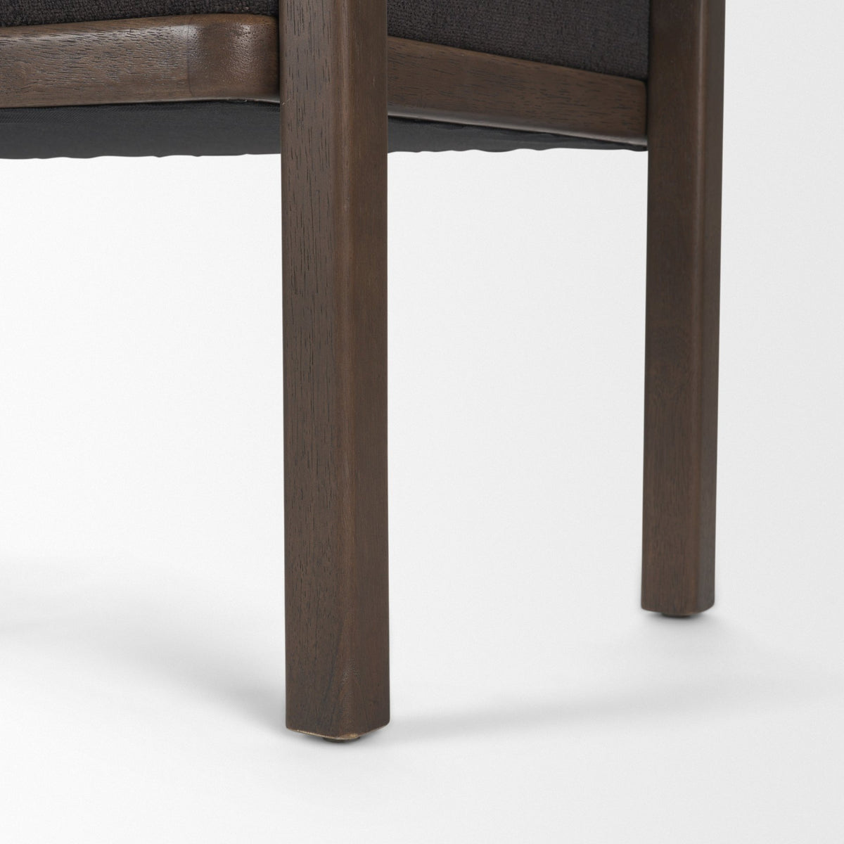 Freya Upholstered Bench | Charcoal Fabric | Brown Wood Frame from Mercana - Luna Furniture
