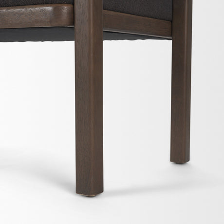 Freya Upholstered Bench | Charcoal Fabric | Brown Wood Frame from Mercana - Luna Furniture