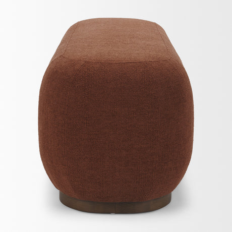 Siren Burgundy Fabric w/ Brown Ash Wood Oblong Bench from Mercana - Luna Furniture