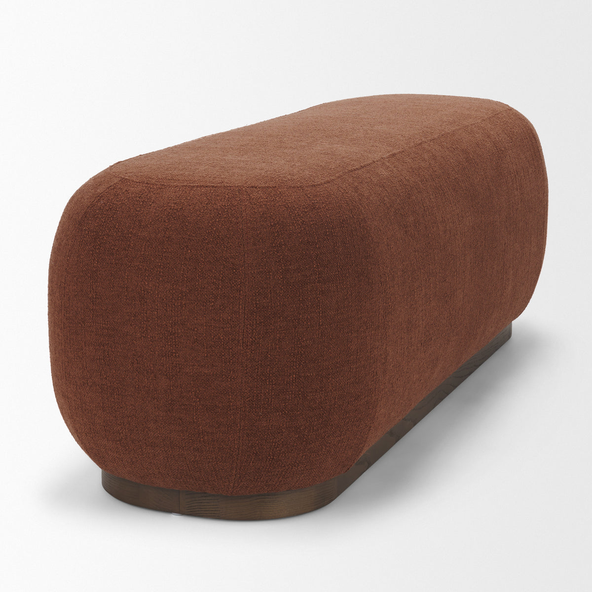 Siren Burgundy Fabric w/ Brown Ash Wood Oblong Bench from Mercana - Luna Furniture