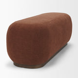 Siren Burgundy Fabric w/ Brown Ash Wood Oblong Bench from Mercana - Luna Furniture