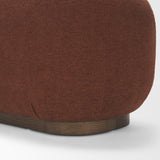 Siren Burgundy Fabric w/ Brown Ash Wood Oblong Bench from Mercana - Luna Furniture