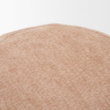 Siren Sienna Fabric w/ Brown Ash Wood Round Accent Stool from Mercana - Luna Furniture