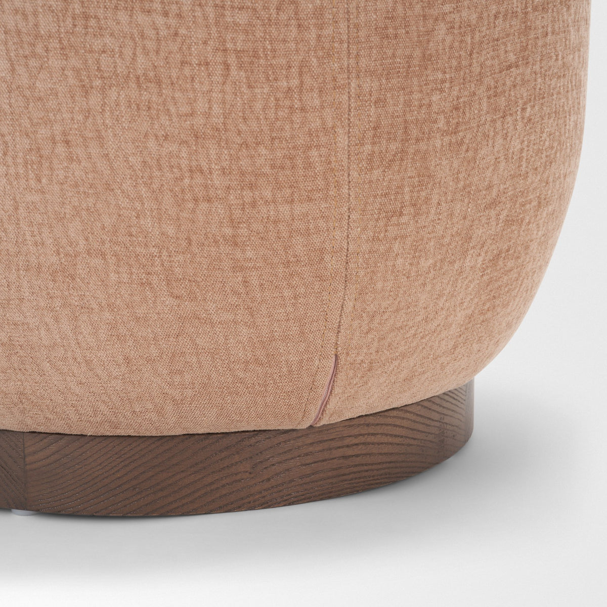 Siren Sienna Fabric w/ Brown Ash Wood Round Accent Stool from Mercana - Luna Furniture