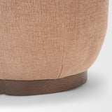Siren Sienna Fabric w/ Brown Ash Wood Round Accent Stool from Mercana - Luna Furniture