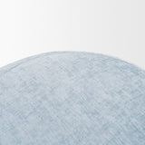 Siren French Blue Fabric w/ Brown Ash Wood Round Accent Stool from Mercana - Luna Furniture