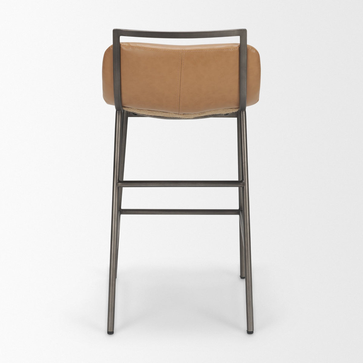 Kavalan Backless 33.5in Seat Counter Stool | Tan Leather w/ Gunmetal from Mercana - Luna Furniture
