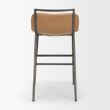 Kavalan Backless 33.5in Seat Counter Stool | Tan Leather w/ Gunmetal from Mercana - Luna Furniture
