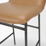 Kavalan Backless 33.5in Seat Counter Stool | Tan Leather w/ Gunmetal from Mercana - Luna Furniture