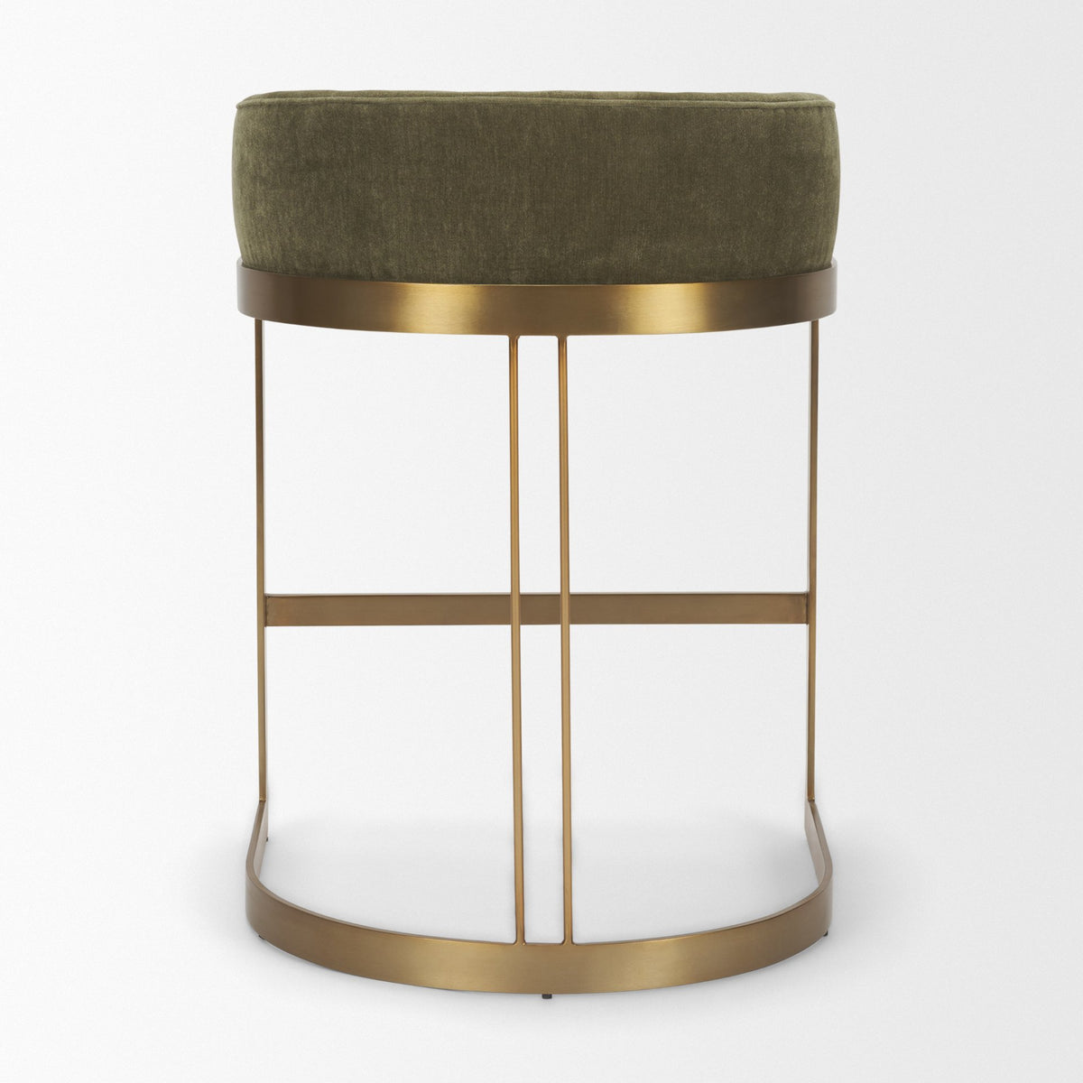 Hollyfield Backless 28.7in Seat Bar Stool | Olive Fabric w/ Gold Metal from Mercana - Luna Furniture