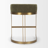 Hollyfield Backless 28.7in Seat Bar Stool | Olive Fabric w/ Gold Metal from Mercana - Luna Furniture