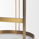 Hollyfield Backless 28.7in Seat Bar Stool | Olive Fabric w/ Gold Metal from Mercana - Luna Furniture