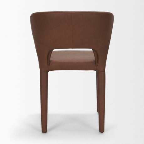 Marek Wingback Dining Arm Chair | Nutmeg Leather w/ Wood, Set of 2 from Mercana - Luna Furniture