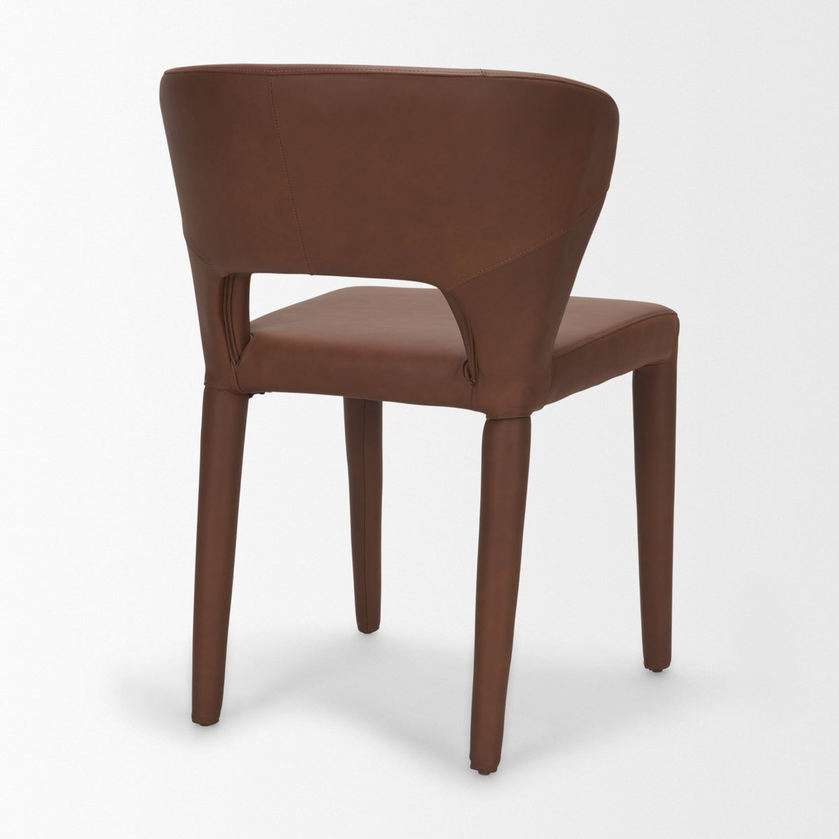 Marek Wingback Dining Arm Chair | Nutmeg Leather w/ Wood, Set of 2