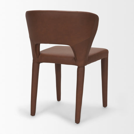 Marek Wingback Dining Arm Chair | Nutmeg Leather w/ Wood, Set of 2 from Mercana - Luna Furniture