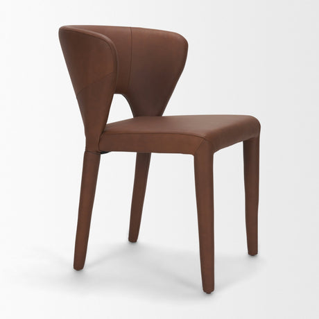 Marek Wingback Dining Arm Chair | Nutmeg Leather w/ Wood, Set of 2 from Mercana - Luna Furniture