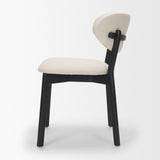 Cole Open Back Dining Side Chair | Natural Linen w/ Dark Wood, Set of 2