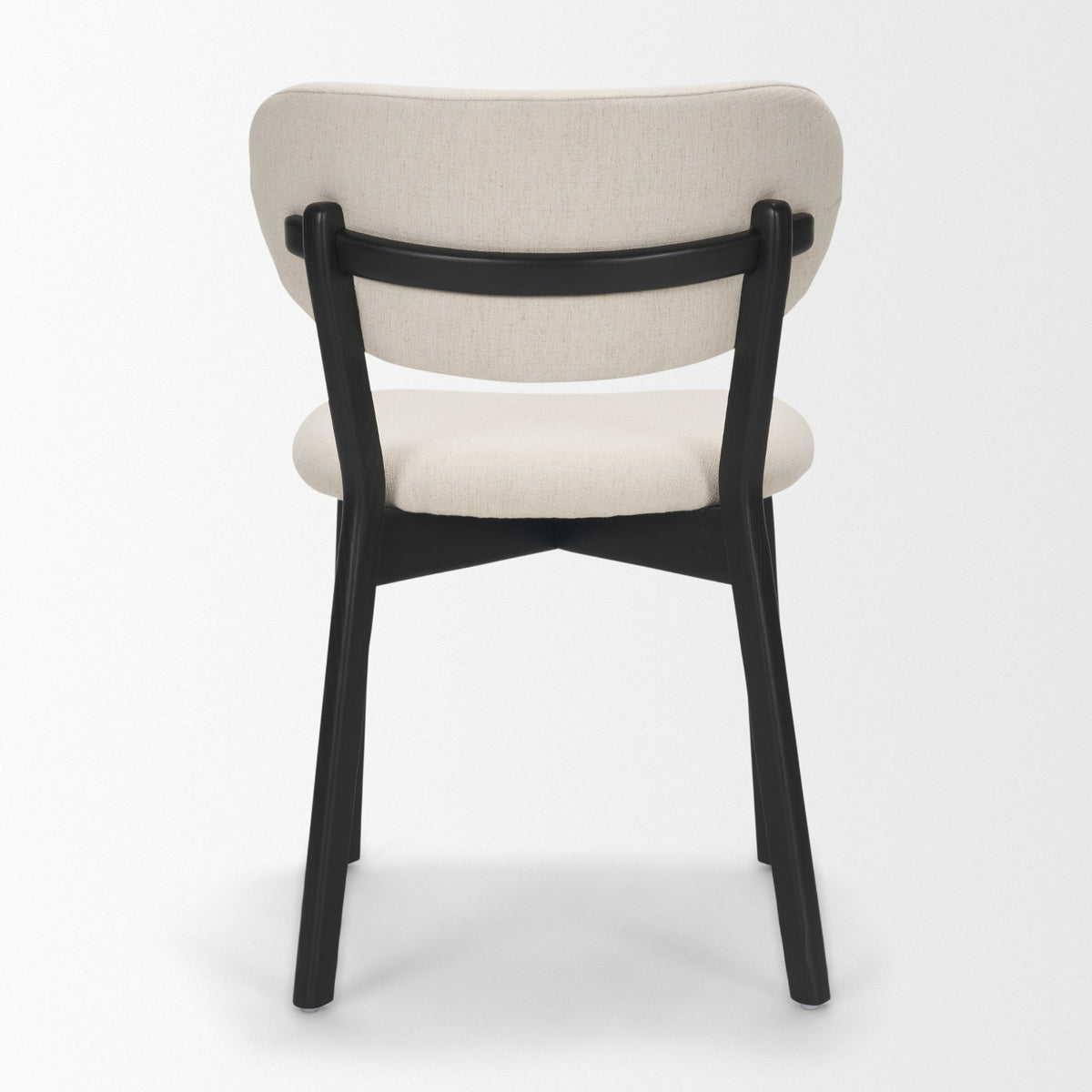 Cole Open Back Dining Side Chair | Natural Linen w/ Dark Wood, Set of 2