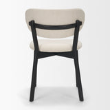 Cole Open Back Dining Side Chair | Natural Linen w/ Dark Wood, Set of 2
