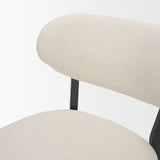 Cole Open Back Dining Side Chair | Natural Linen w/ Dark Wood, Set of 2