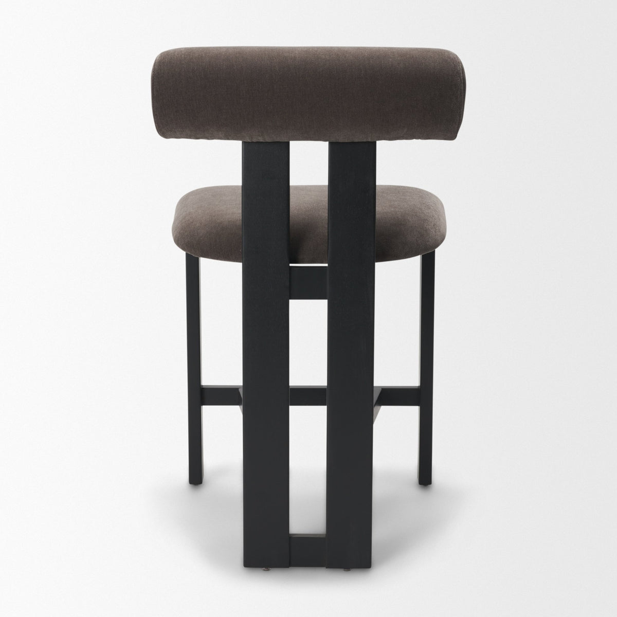 Tribeca Open Back 36.5in Seat Counter Stool | Charcoal Fabric w/ Wood from Mercana - Luna Furniture