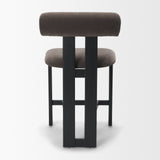 Tribeca Open Back 36.5in Seat Counter Stool | Charcoal Fabric w/ Wood from Mercana - Luna Furniture