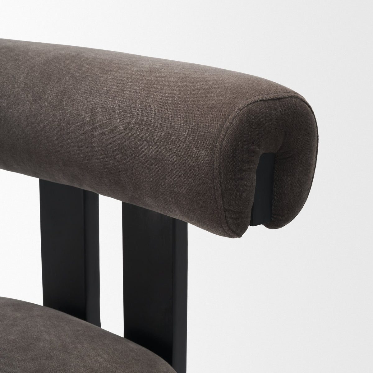 Tribeca Open Back 36.5in Seat Counter Stool | Charcoal Fabric w/ Wood from Mercana - Luna Furniture
