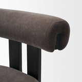Tribeca Open Back 36.5in Seat Counter Stool | Charcoal Fabric w/ Wood from Mercana - Luna Furniture