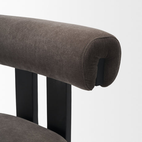 Tribeca Open Back 36.5in Seat Counter Stool | Charcoal Fabric w/ Wood from Mercana - Luna Furniture