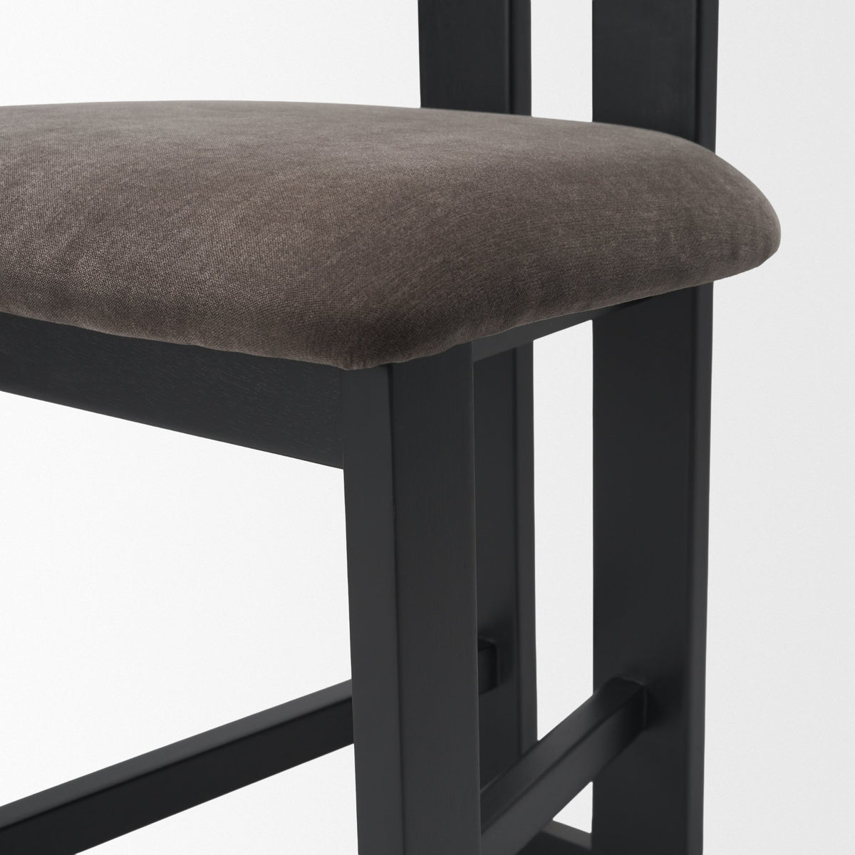 Tribeca Open Back 36.5in Seat Counter Stool | Charcoal Fabric w/ Wood from Mercana - Luna Furniture