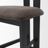 Tribeca Open Back 36.5in Seat Counter Stool | Charcoal Fabric w/ Wood from Mercana - Luna Furniture