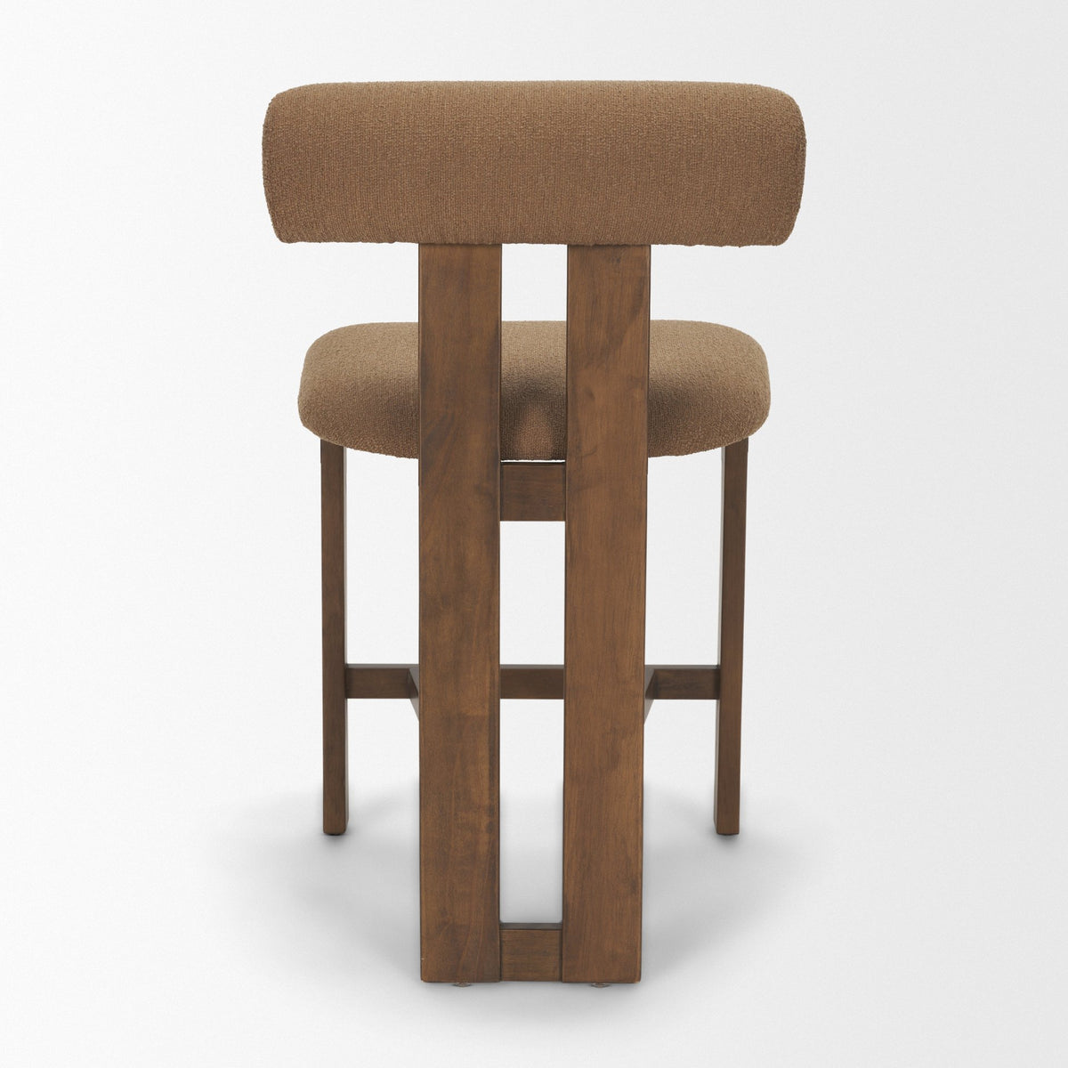 Tribeca Open Back 36.5in Seat Counter Stool | Mocha Fabric w/ Wood from Mercana - Luna Furniture