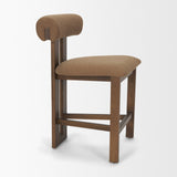 Tribeca Open Back 36.5in Seat Counter Stool | Mocha Fabric w/ Wood from Mercana - Luna Furniture