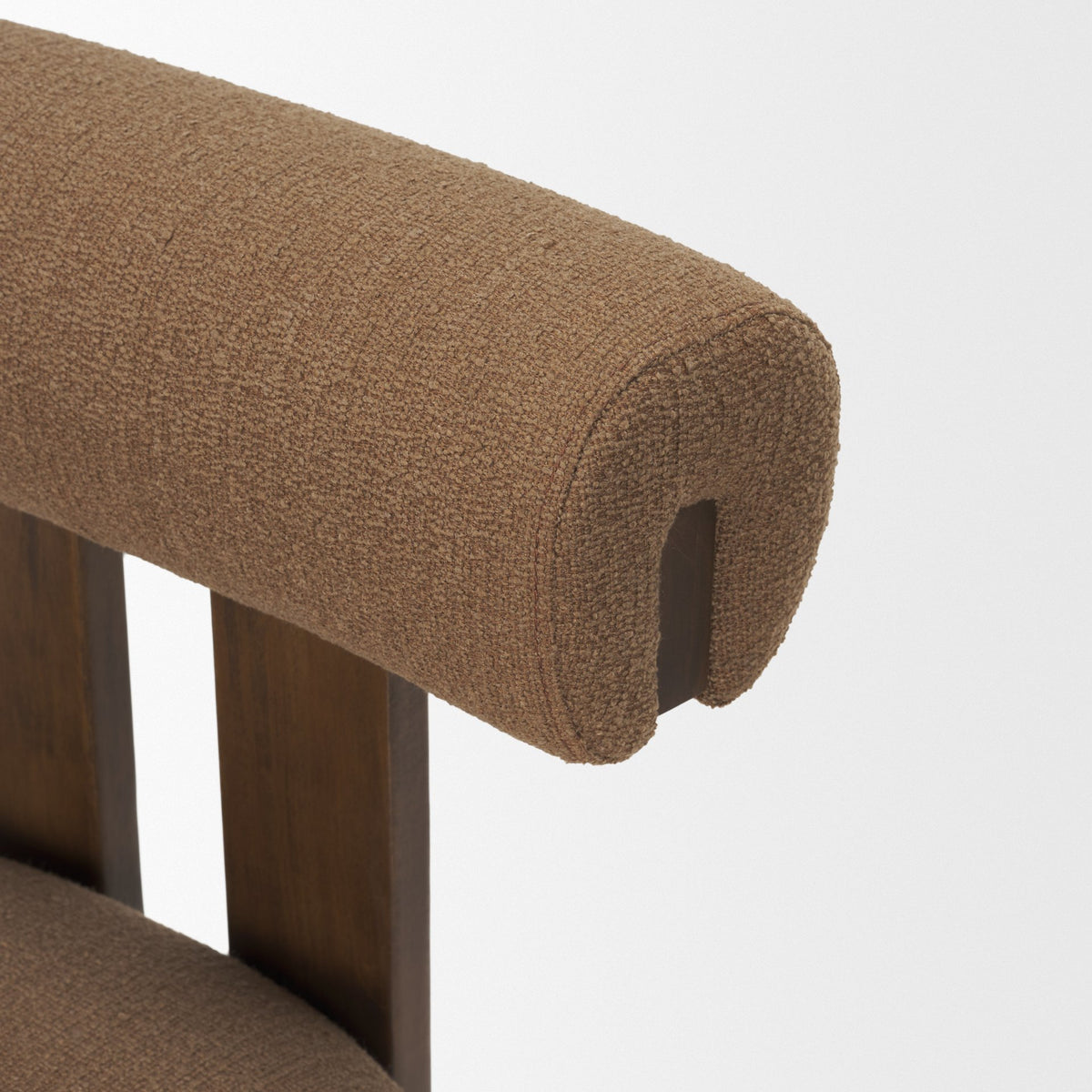 Tribeca Open Back 36.5in Seat Counter Stool | Mocha Fabric w/ Wood from Mercana - Luna Furniture
