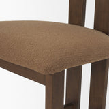 Tribeca Open Back 36.5in Seat Counter Stool | Mocha Fabric w/ Wood from Mercana - Luna Furniture