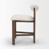 Tribeca Open Back 36.5in Seat Counter Stool | Cream Fabric w/ Wood from Mercana - Luna Furniture