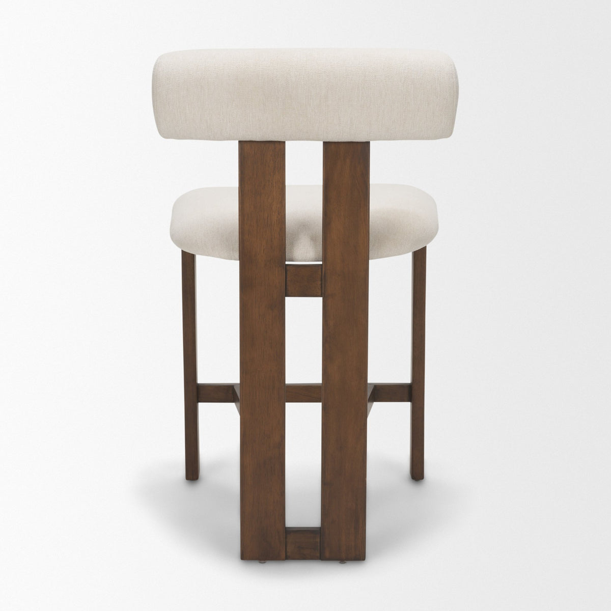 Tribeca Open Back 36.5in Seat Counter Stool | Cream Fabric w/ Wood from Mercana - Luna Furniture