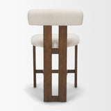 Tribeca Open Back 36.5in Seat Counter Stool | Cream Fabric w/ Wood from Mercana - Luna Furniture